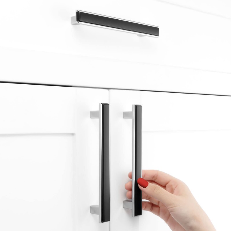 BEROSSA Black and Chrome Cabinet Pulls Matte Black and Polished
