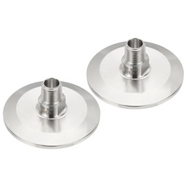 PATIKIL 2 in TC Tri Clamps Adaptor, 2pcs Tri Clamps Fittings to NPT 1/4 Male Thread Adaptor Sanitary 304 Stainless Steel for Food Beverage Equipment, 64mm Ferrule