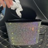 TOTMOX Car Trash Can,Bling Car Garbage Can Container Hanging Wastebasket