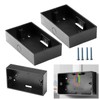 2 Gang Surface Mount Back Box Pattress Black 2Pcs, Black