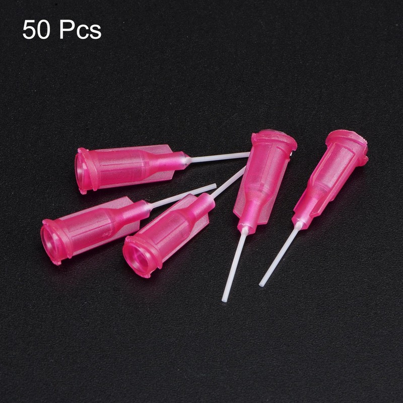 uxcell 50 Pcs 25G Plastic Dispensing Needles, 1/2" PP Glue