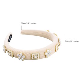 scicent Headband Girls Padded Women's Hair Band Glitter Rhinestone Decorated Headband Thin Hair Bands Fashionable Headbands for Women Birthday Gift Wedding Bridal Hair Accessories - 27017