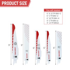 49-22-1129 Replacement for Milwaukee Sawzall Reciprocating Saw Blade for Metal Wood PVC Pipe Cutting(Set of 12)