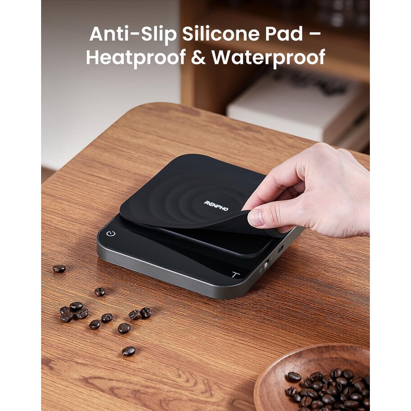 RENPHO Coffee Scale with Timer, Rechargeable Espresso Scale with Flow