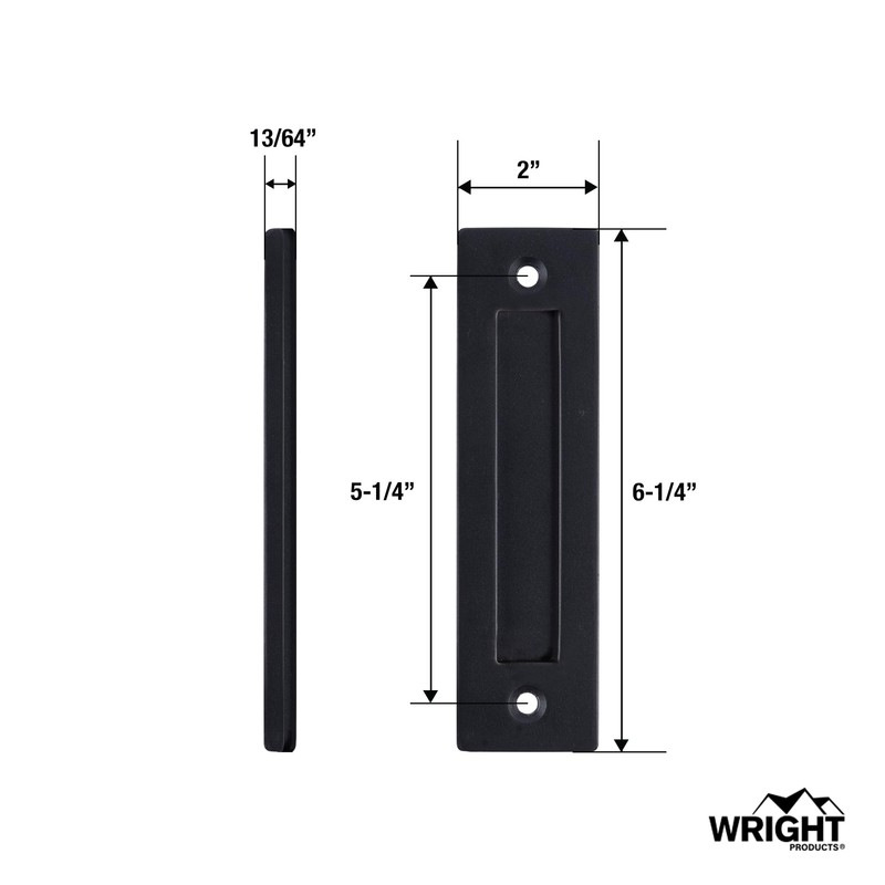 Wright Products Sliding Flush Barn Door Handle Set, Matte Black,