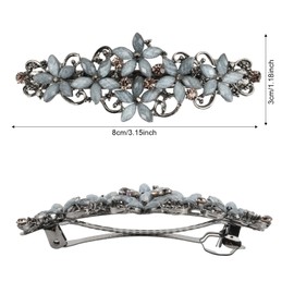 Amexo 3 Pack Vintage Hair Barrette for Ladies Diamante Hair Clips for Women Delicate Flower Hair Barrettes French Style Retro Hair Accessoires for Women and Girls