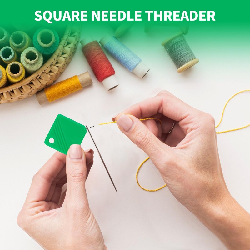 9PCS Automatic Needle Threaders, Square Plastic Needle Threader Hand Sewing,