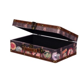 Birendy KD 1291 Chest Suitcase Set Wooden Chest Faux Leather Covered M-26 cm