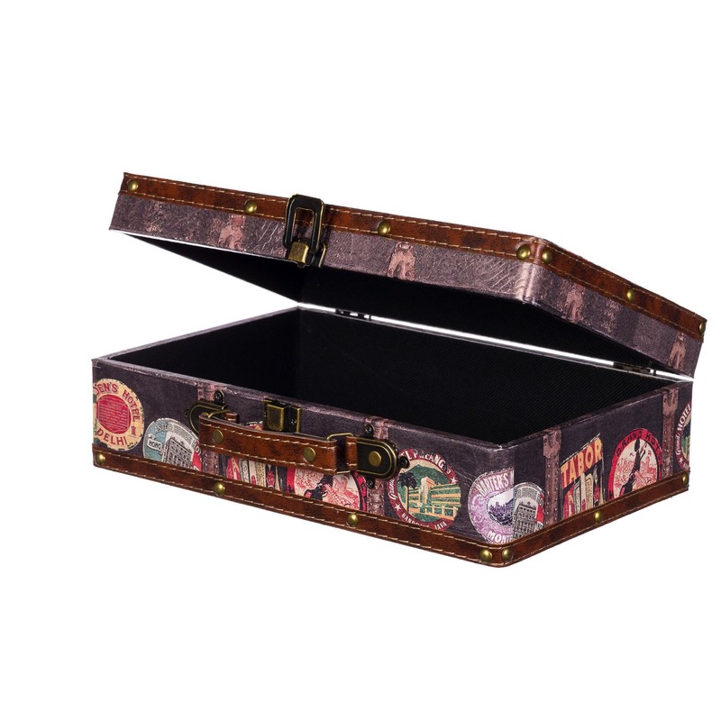 Birendy KD 1291 Chest Suitcase Set Wooden Chest Faux Leather