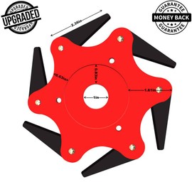 OXT Steel Trimmer Head, 1PCS Premium 6 Steel Razors Trimmer Head, Upgraded Universal Weed Eater Blades Metal, 65Mn Professional Steel Razor Trimmer Head (Red No Accessories)