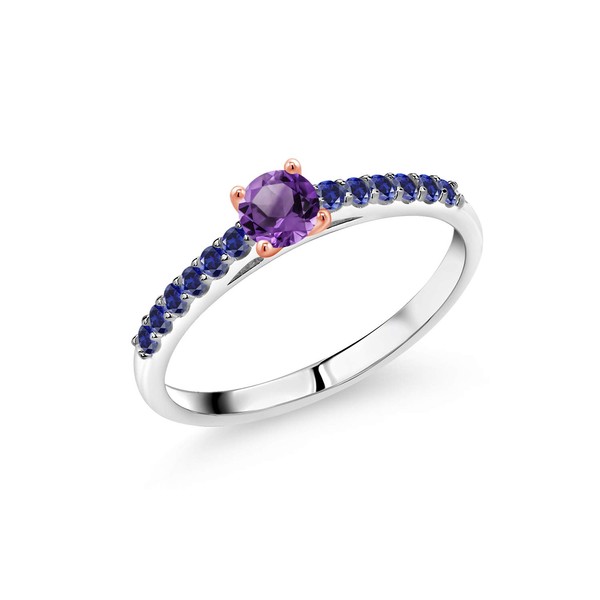 Gem Stone King 2-Tone 925 Sterling Silver and 10K Rose