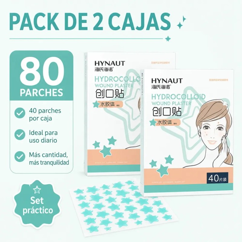 Parches Hidrocoloides Estrella Acne 2 Cajas 80 Pzs
