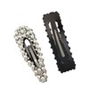 Seleny Rhinestone & Pearl Snap Hair Clips (2 Pieces) (Arrow)