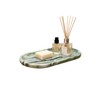 Green Marble Vanity Tray 9.8", Natural Stone Organizer for Bathroom
