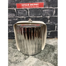 Threshold Silvertone 2.9L Stainless Steel Double Wall Ice Bucket Ribbed Design
