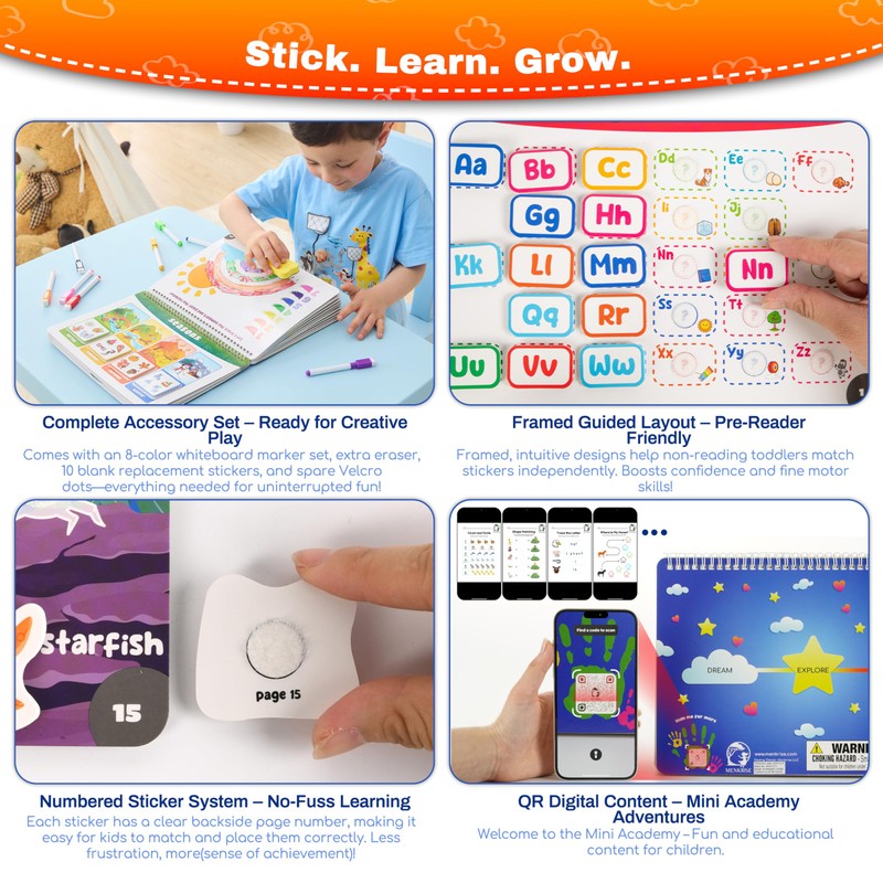 MENKRISE Montessori Busy Book | Preschool Learning Activities for Toddlers