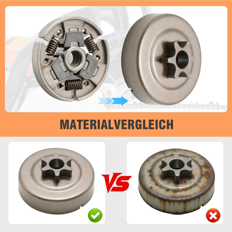 Hoypeyfiy 1123 640 2003 3/8" Kettenrad und Kupplung Kit, Ersatz