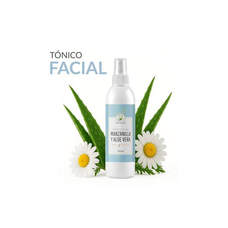 Tónico Facial Hidratante De Manzanilla Con Aloe Vera 500 Ml