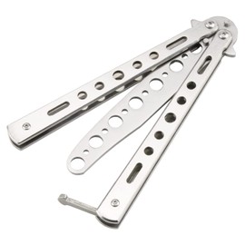 StoneDam Butterfly Comb, Butterfly Training Tool,Trainer Practice Tool Steel Metal Folding Unsharpened Butterfly Comb for Practicing Flipping Tricks (Rustic)