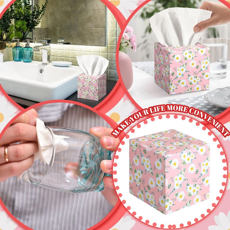 Fourluoo 12 Pack Valentine's Day Facial Tissues Cube Boxes Face