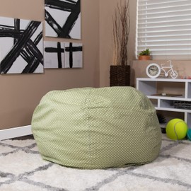 Flash Furniture Oversized Green Dot Bean Bag Chair for Kids and Adults