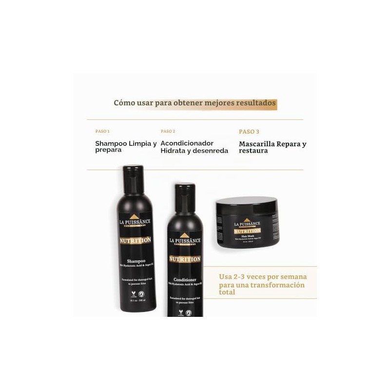 LA PUISSANCE Champú, Acondicionador Y Mascarilla Capilar Con Aceite De