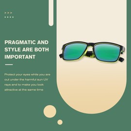 Perkanion Polarised Sunglasses for Men & Women UV400 Protection Classic Square Sun Glasses Lightweight Frame for Driving, Fishing, Travel, Sports