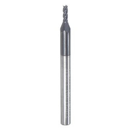 sourcing map Carbide Square End Mill, 1/16" Diameter TiAlN Coated 4 Flutes Milling Bit Cutter, for Hardened Steel Stainless Steel Alloy Metal, 1/8" Shank 3/16" Cut Length 1-1/2" Long HRC55