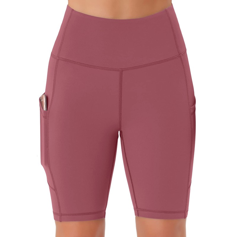 Persit Women's Short Leggings, Opaque Cycling Shorts with Pockets, Dustyrosis