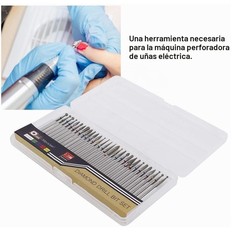 Taladro para uñas 30 piezas – Set profesional de brocas