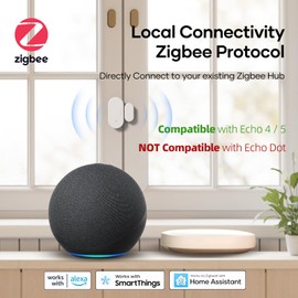 4 Pack Zigbee Door Sensor, Mini Smart Contact Sensor for Home Automation, Kid Safety, Compatible with SmartThings, Alexa, Home Assistant, Aeotec, Hubitat, Homey, Zigbee Hub Required