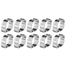 10pcs Adjustable Worm Gear Hose Clamps Zinc Plated Stainless Steel Two-ear Worm Drive Clips 5-23mm for Fule Petrol Pipe Tube(11-13Mm)