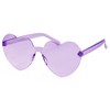 Bojueshaw Heart Shape Sunglasses - Multicolor Rimless Heart-shaped One Piece