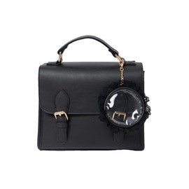 WEGO Women’s 2-Way Satchel, Shoulder Bag, Clear Pocket, Ita-Bag, Art Deco Bag, Fandom Activities, For Going Out, Daily Use, Gifts, Feminine, South Korea, All Season, Black