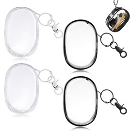 Nogeqi 4 PCS Cute Clear Bag Keychain Doll Display Keychain Bag Portable Clear Figure Display Bag with Keychain Clear Coin Purse Clear Keychain Pouch for Display off Blind Boxes Mini Figures