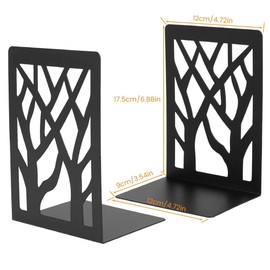 DIFIT Book Ends, Heavy Duty Book Organizer, Decorative Metal Bookends for Shelves, Book Ends for Heavy Books, Home, Office Desk, Kitchen(6.9 x 3.5 x 4.7 Inch - 1 Pair)