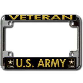 U.S. Army Veteran Chrome Motorcycle License Plate Frame