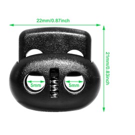 Plastic Cord Locks Double Hole Spring Stopper,Suit for Drawstrings,Bags,Shoelaces,Clothing (10)