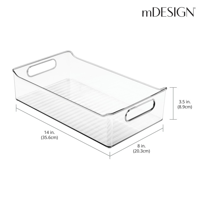 mDesign Plastic Kitchen or Pantry Storage Bins with Handles -