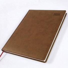 Gilt Edged 2025 Ambassador Desk Diary - Week to View - Tan - Brandhide (402) [Office Product]