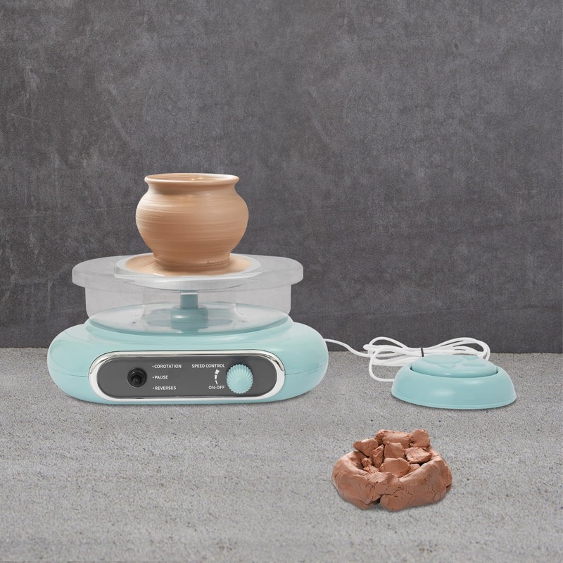 Electric Pottery Wheel Machine with Pedal Switch, Mini Pottery Wheel