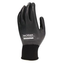 Otafuku Gloves, Natural Rubber Gloves, Soft Catch, All-Coat, 15 Gauge, Polyester, A-347, Black, L