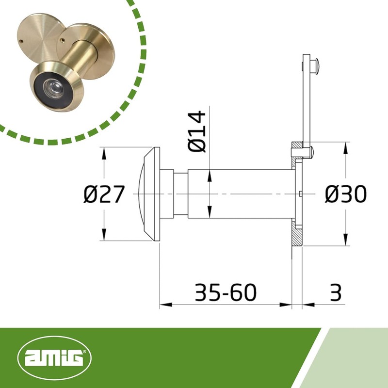 Amig - Mod. 3 Door Viewer with Super Wide Angle
