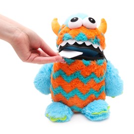 Toyland® 9" (23cm) Blue & Orange Colour Worry Monster Plush Soft Toy - Loves Eating Your Worries