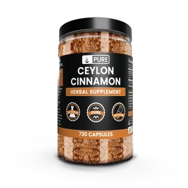 PURE ORIGINAL INGREDIENTS Ceylon Cinnamon (730 Capsules) No Magnesium or Rice Fillers, Always Pure, Lab Verified