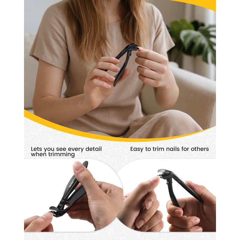 BEZOX Toenail Clippers for Seniors – Upgraded Long Handled Curved