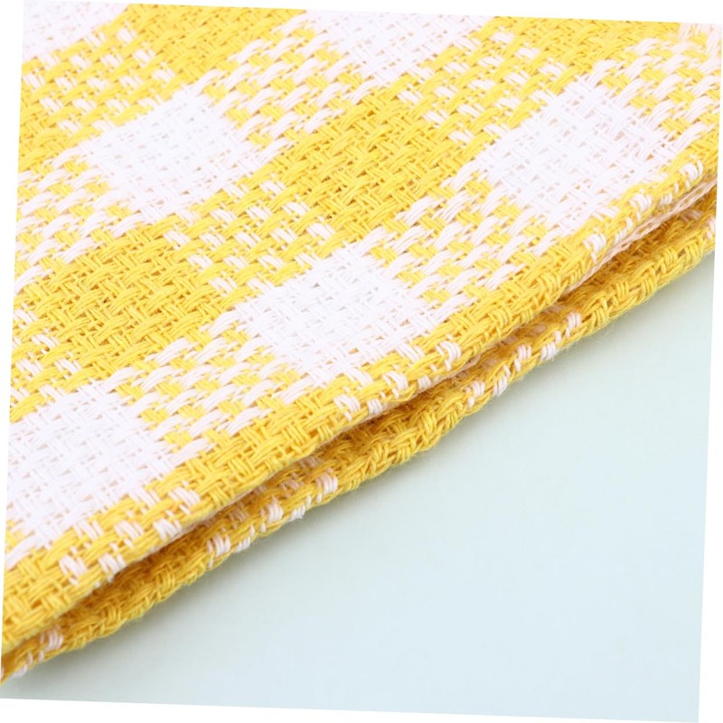 Baluue 8pcs Microfibre Dish Towels Plaid Pattern Cleaning Cloths Cotton