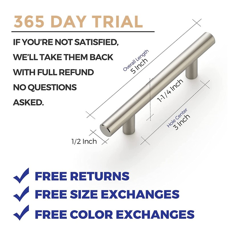 Ravinte 30 Pack | 5'' Cabinet Pulls Brushed Nickel Stainless