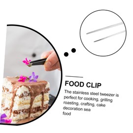 ULTECHNOVO 2pcs Baking Decorating Tweezer Stainless Steel Cooking Tweezers for Food Prep Kitchen Tongs for Grilling and Plating Easy to Clean Kitchen Accessories