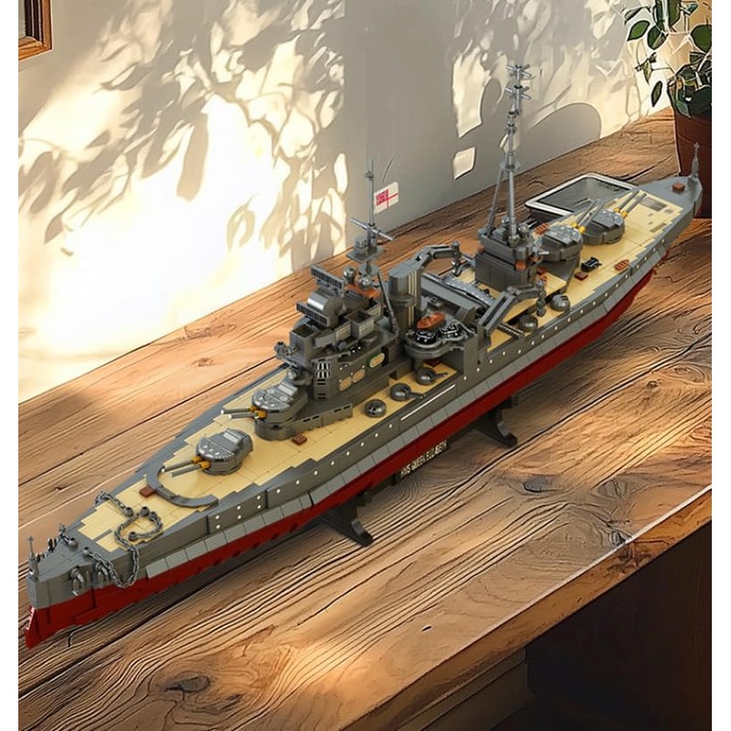 FULHOLPE Queen Elizabeth Class Battleship Building Blocks Set, MOC Military